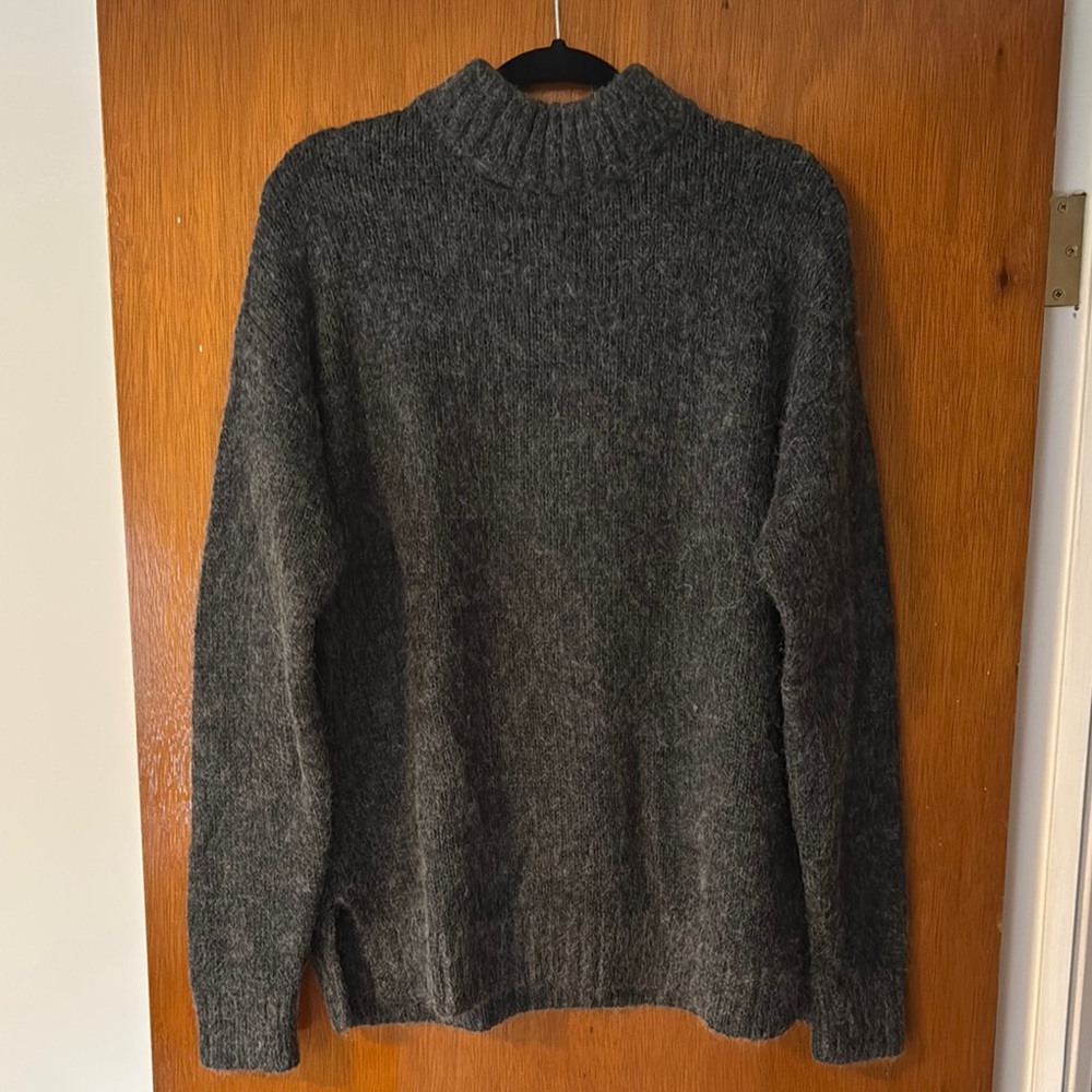 Topman Gray Turtleneck Sweater Thick Knit